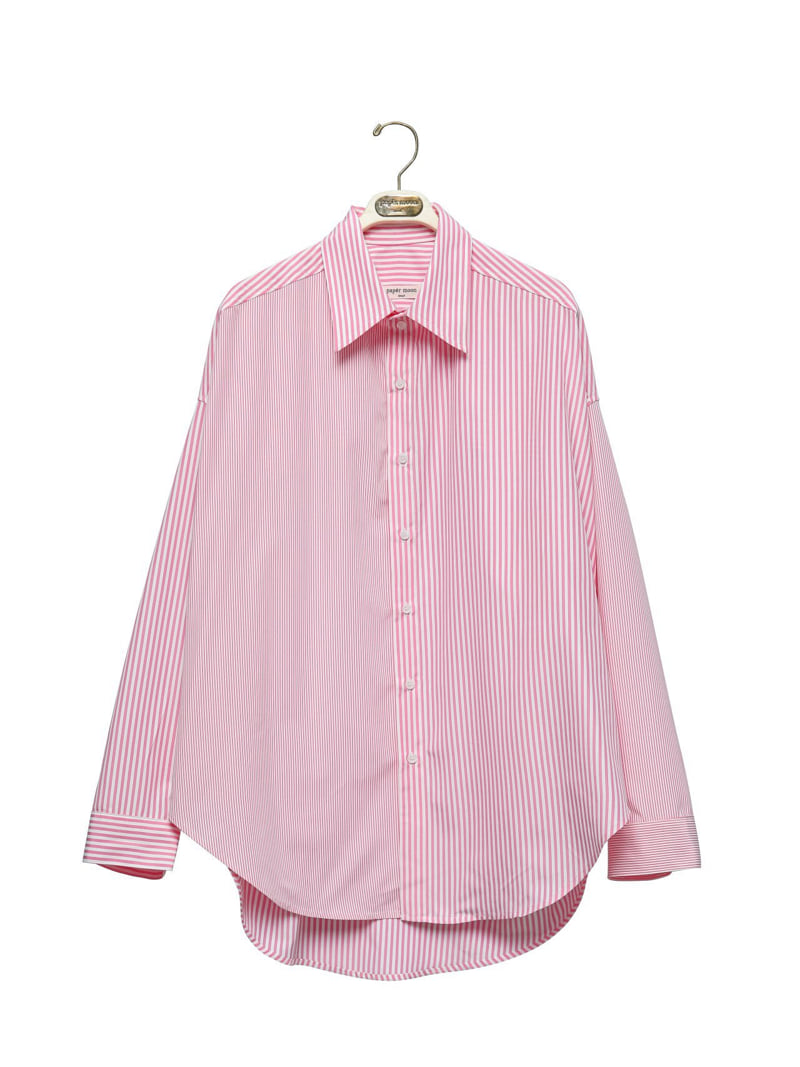Paper Moon - Korean Women Fashion - #womensfashion - Oversized Striped Combi Button Down Shirt - 6