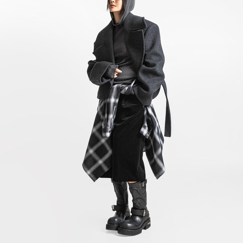 Paper Moon - Korean Women Fashion - #womensfashion - Oversized Plaid Check Button Down Shirt - 3