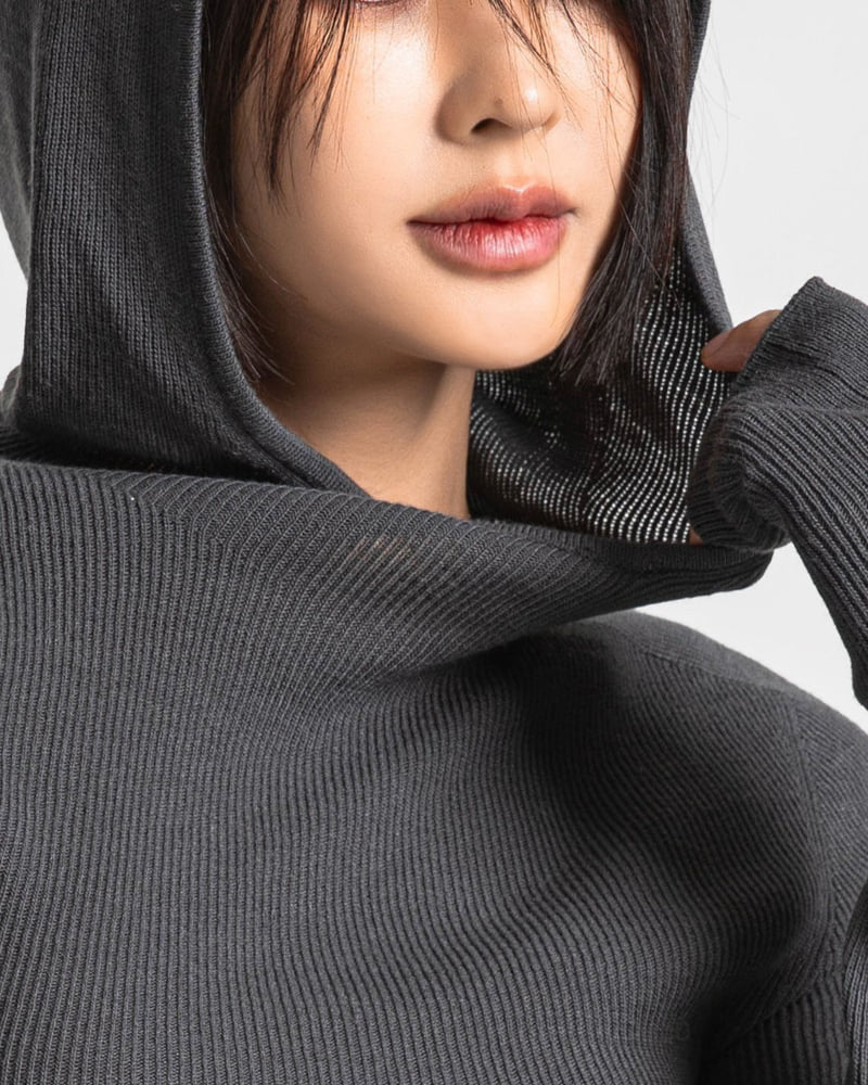 Paper Moon - Korean Women Fashion - #womensfashion - Wholegarment Hooded Knit Top