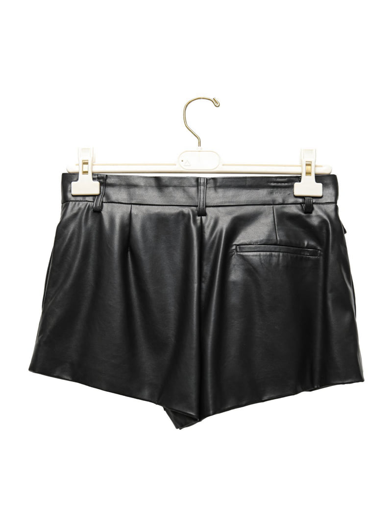 Paper Moon - Korean Women Fashion - #womensfashion - Vegan Leather Wrap Mini Skirt Detail Shorts - 5