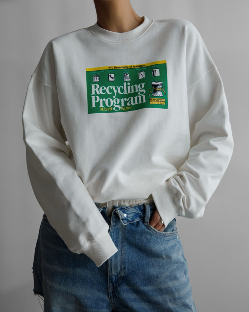Paper Moon - Korean Women Fashion - #womensfashion - Recycling Film Print Sweatshirts - 3