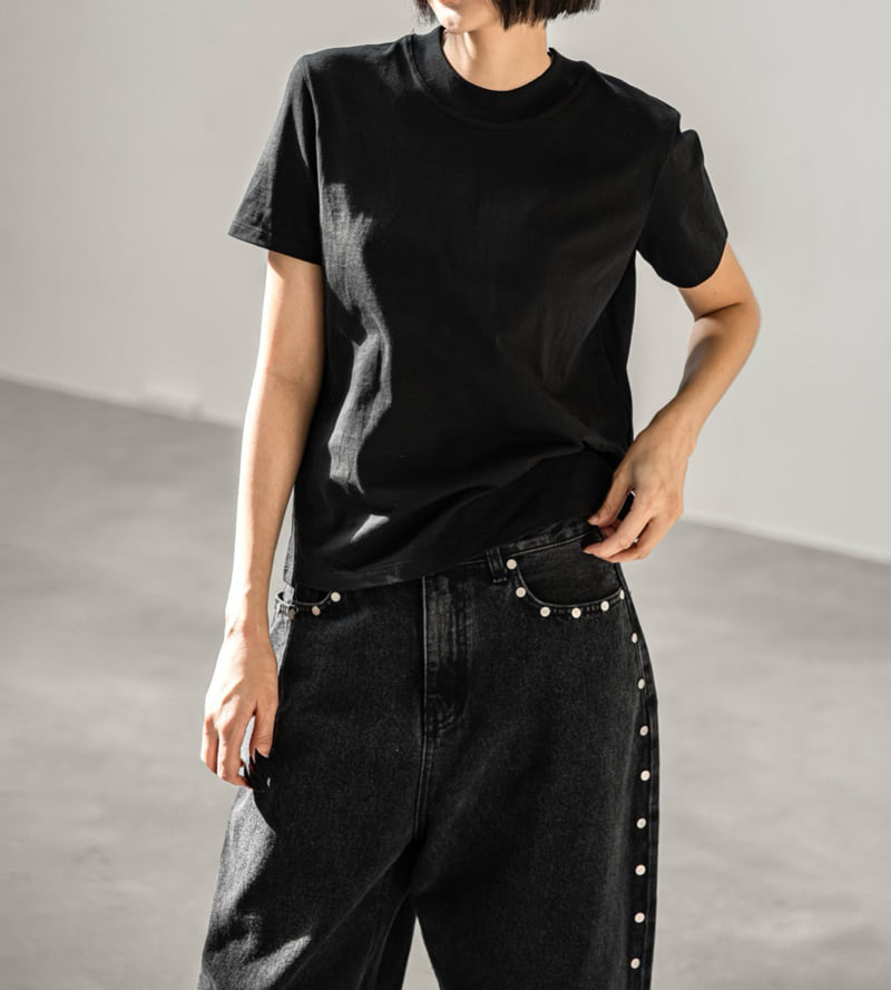 Paper Moon - Korean Women Fashion - #womensfashion - Ribbed Slim Crewneck Basic Tee - 10