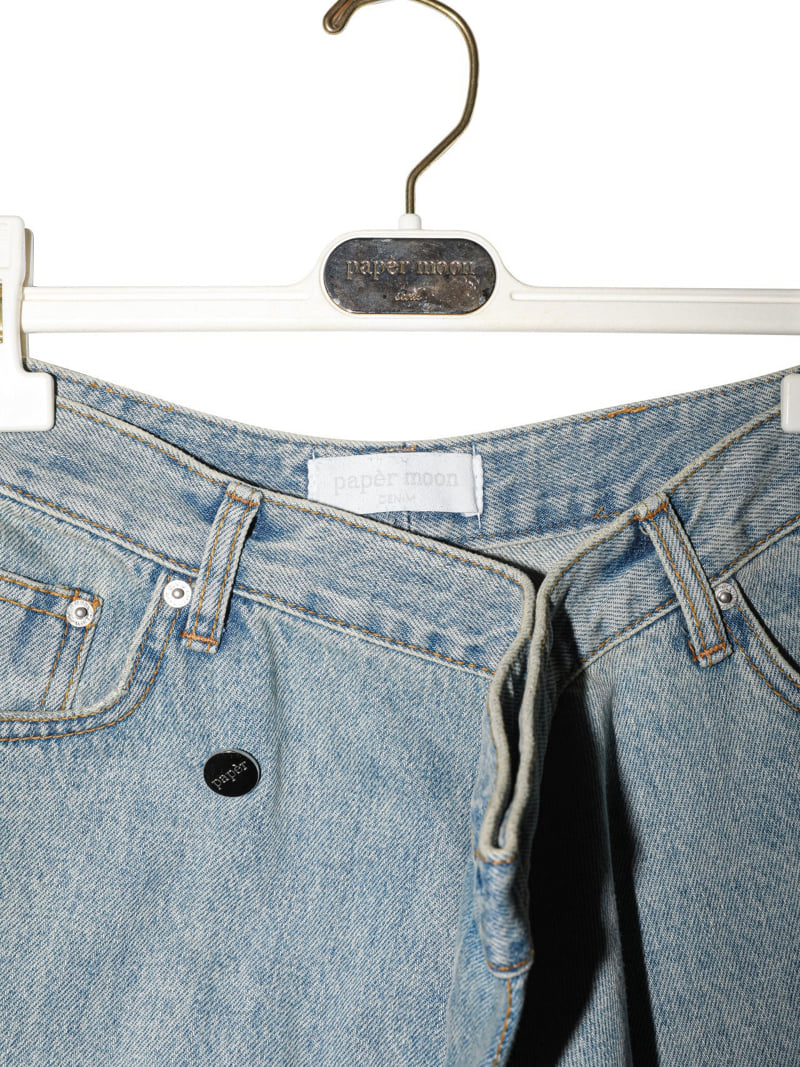 Paper Moon - Korean Women Fashion - #womensfashion - Wrap Detail Wide Denim Jeans - 8