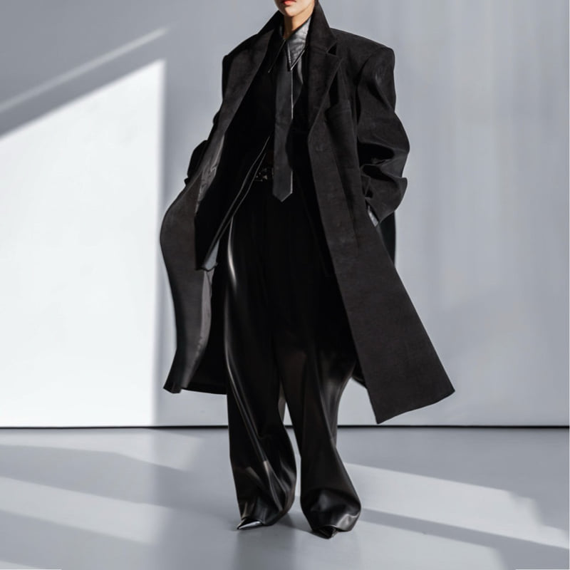 Paper Moon - Korean Women Fashion - #womensfashion - Oversized Hidden Button Single Dobby Coat - 3