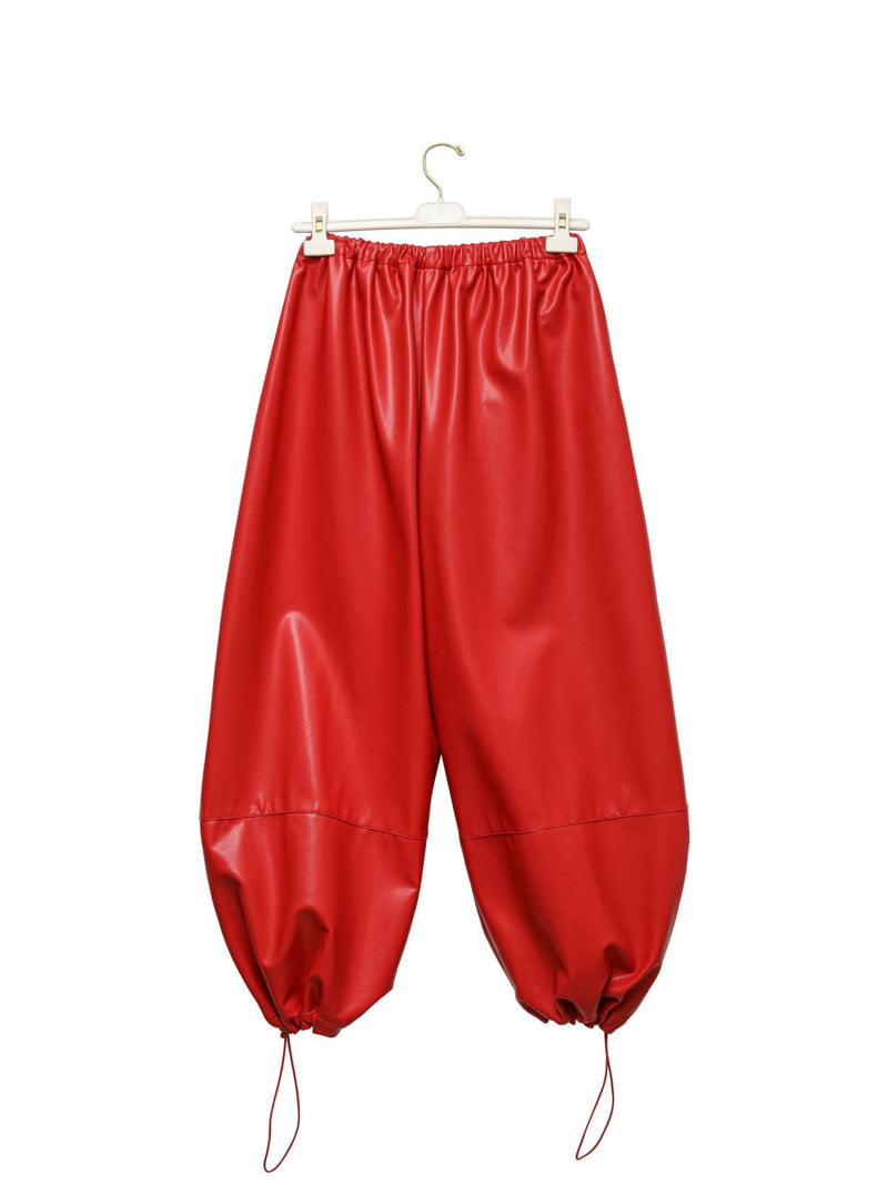 Paper Moon - Korean Women Fashion - #momslook - Vegan Leather Volume Jogger Trousers - 4