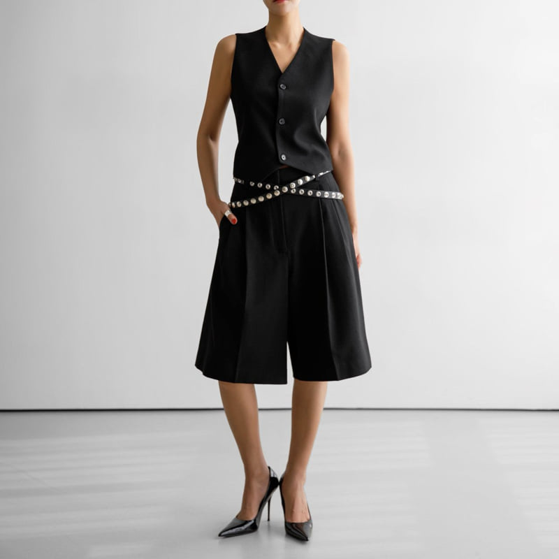 Paper Moon - Korean Women Fashion - #womensfashion - Flannel Wool Set-up Tailored Vest