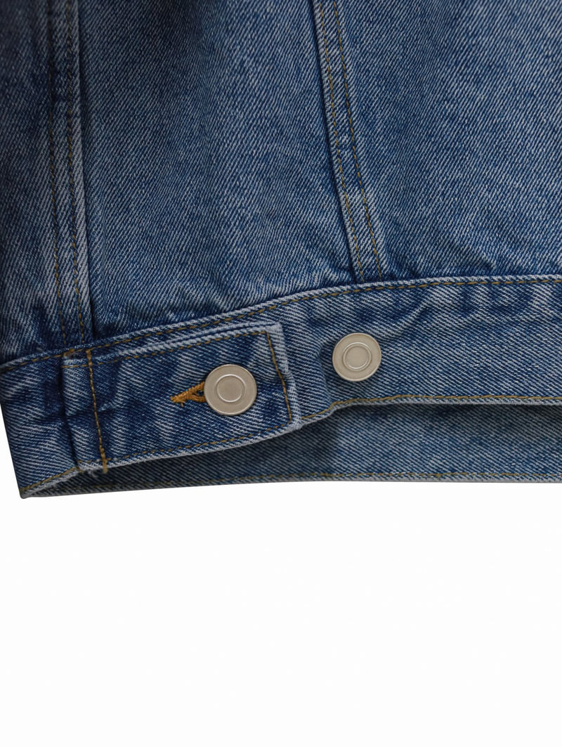 Paper Moon - Korean Women Fashion - #womensfashion - Maxi Padded Shoulder Oversized Denim Jacket - 10