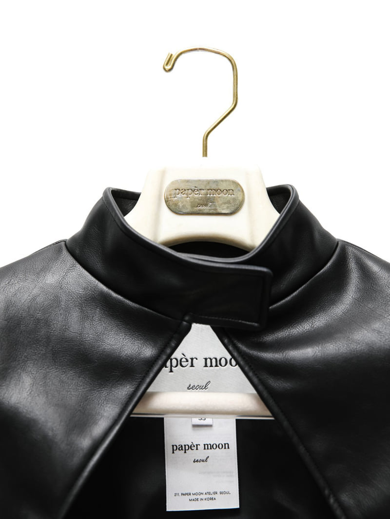 Paper Moon - Korean Women Fashion - #womensfashion - Vegan Leather Cropped Bolero Jacket - 8