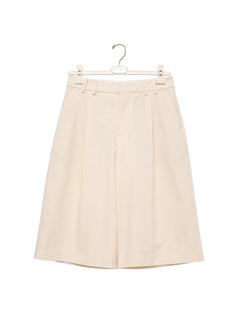 Paper Moon - Korean Women Fashion - #womensfashion - Classic Wide Fit Bermuda Trouswers - 7