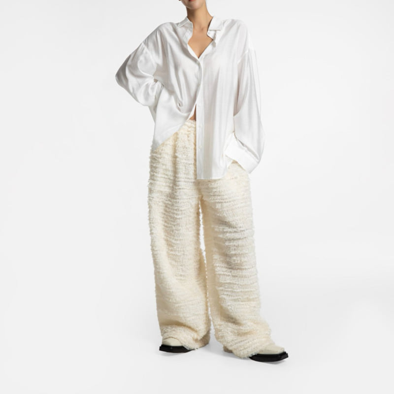 Paper Moon - Korean Women Fashion - #womensfashion - Sheer Silky Classic Button Down Shirt - 7