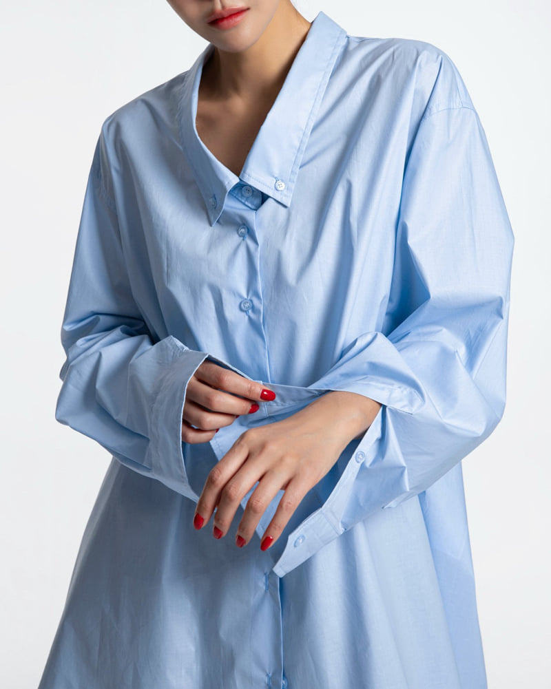 Paper Moon - Korean Women Fashion - #womensfashion - Low Collar Point Paper Button Down Shirt - 5