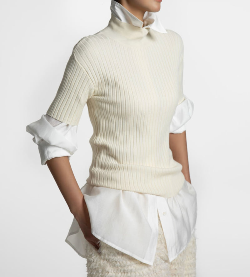 Paper Moon - Korean Women Fashion - #womensfashion - Classic Ribbed Half Turtleneck Knit Top - 2