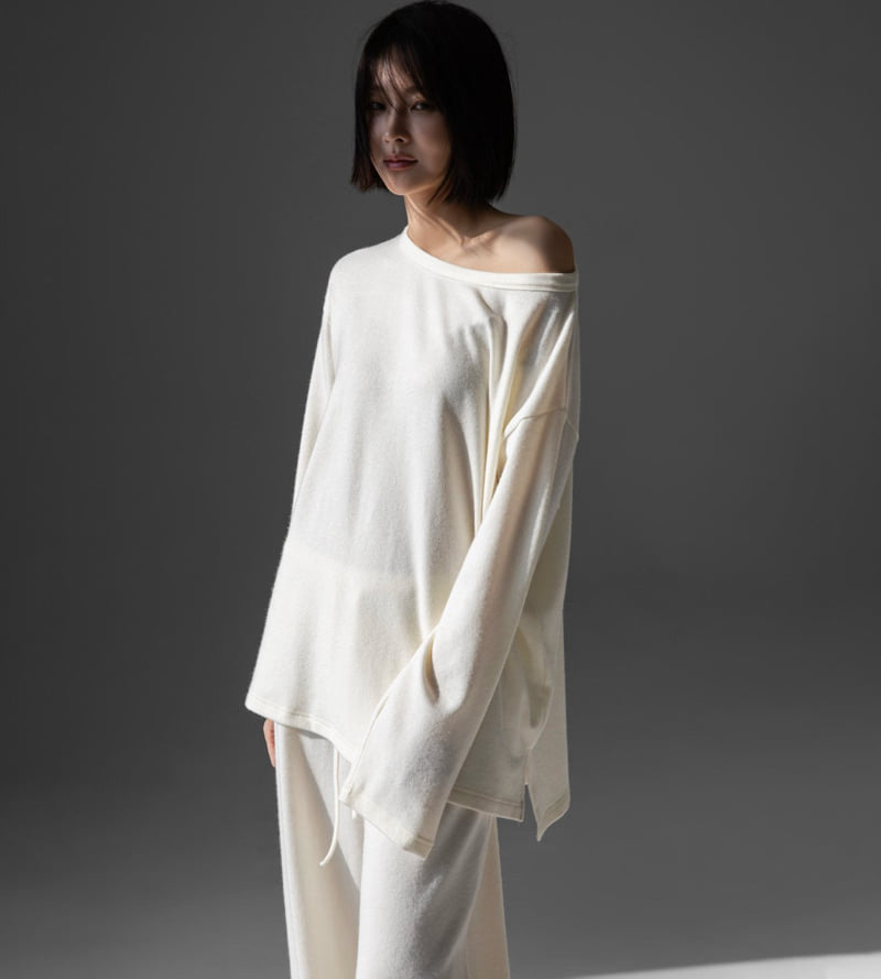 Paper Moon - Korean Women Fashion - #womensfashion - Soft Lounge Set-up Boatneck Tee - 11