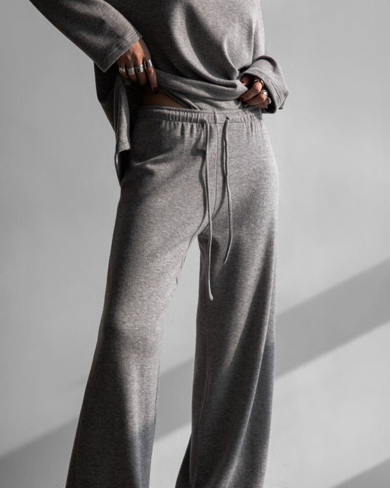 Paper Moon - Korean Women Fashion - #womensfashion - Soft Lounge Set-up Wide Pants - 12