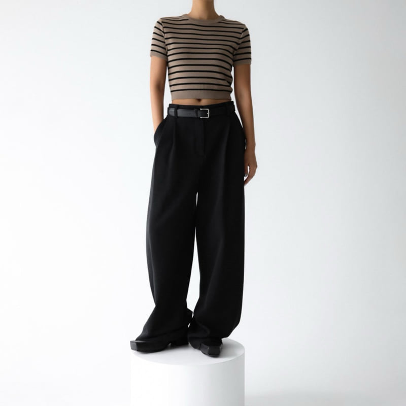 Paper Moon - Korean Women Fashion - #womensfashion - Sweat Wide Pintuck Trousers