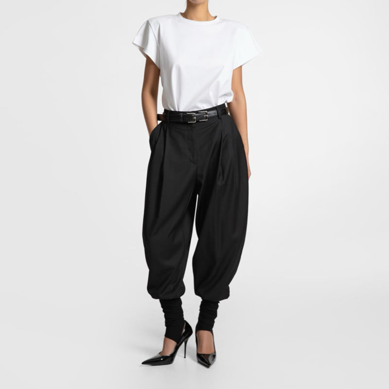 Paper Moon - Korean Women Fashion - #womensfashion - Padded Shoulder Wing Sleeve Tee