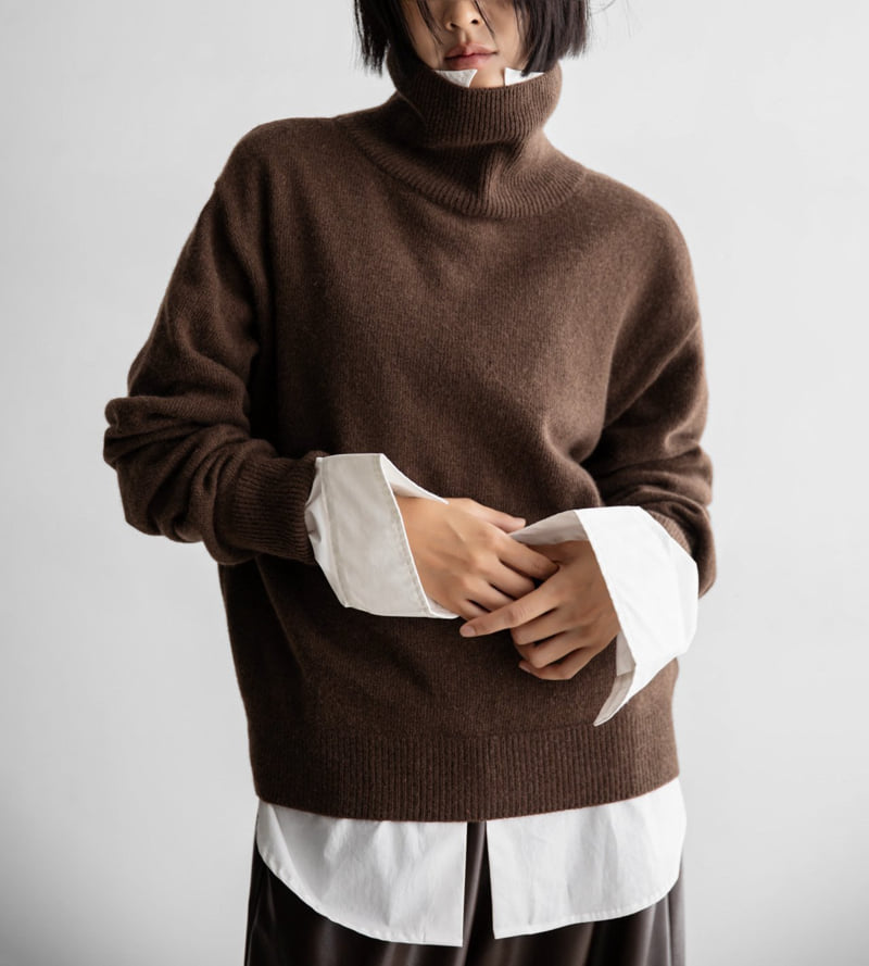 Paper Moon - Korean Women Fashion - #womensfashion - Classic Cashmere Blending Wool High Neck Knit Top - 10