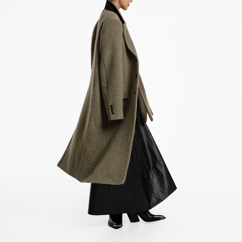 Paper Moon - Korean Women Fashion - #womensfashion - Lux Boucle Alpaca Wool Oversized Three Button Maxi Coat - 3
