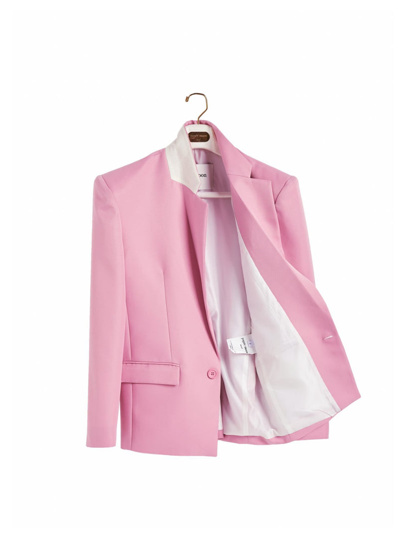 Paper Moon - Korean Women Fashion - #womensfashion - Square Shoulder Oversized Twill Blazer - 6