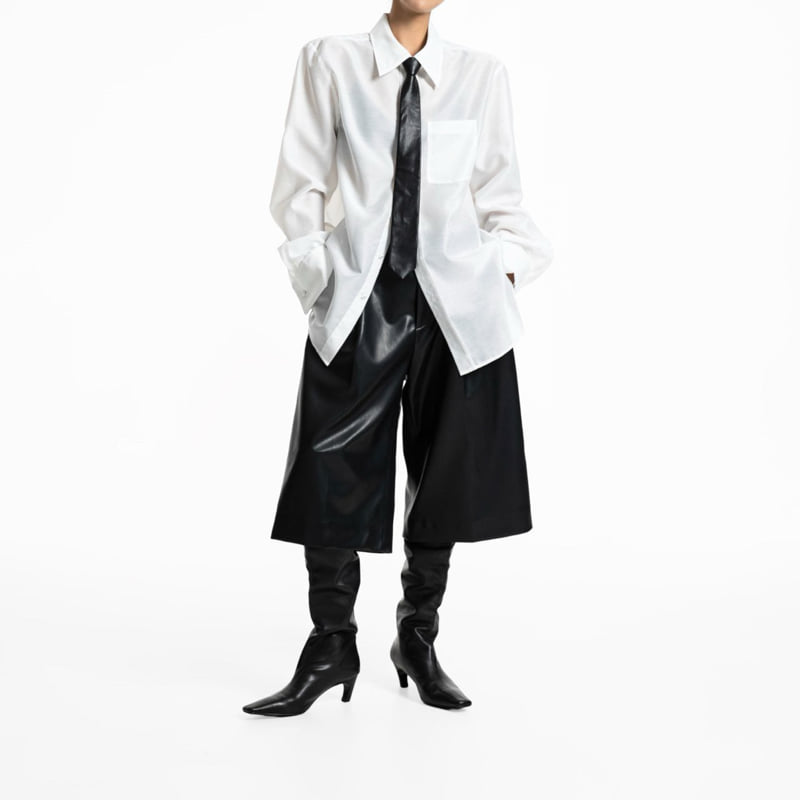 Paper Moon - Korean Women Fashion - #womensfashion - Classic Vegan Leather Tie