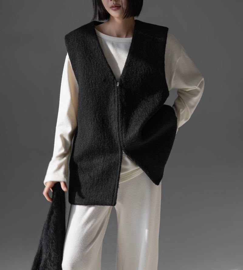 Paper Moon - Korean Women Fashion - #womensfashion - Alpaca Wool Zip-up Vest - 9