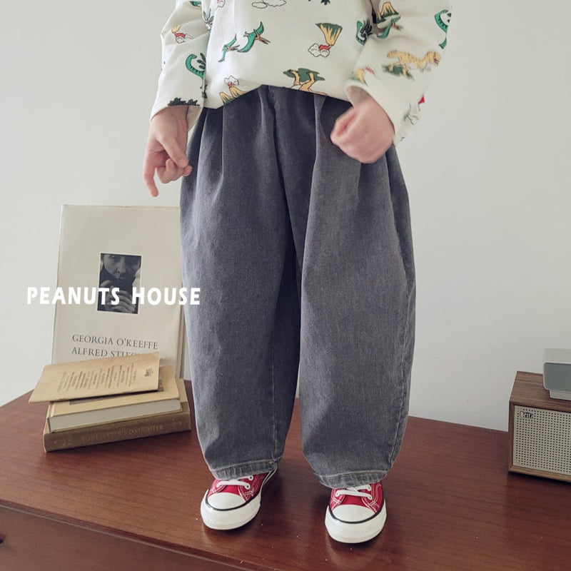Peanuts - Korean Children Fashion - #childrensboutique - Pleated Black Denim Pants - 3