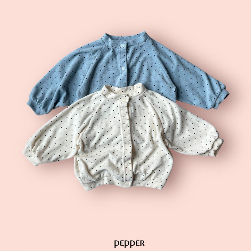Pepper - Korean Children Fashion - #fashionkids - Dot Terry Cardigan