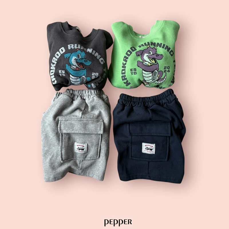 Pepper - Korean Children Fashion - #kidsshorts - Alligator Sweatshirt - 12