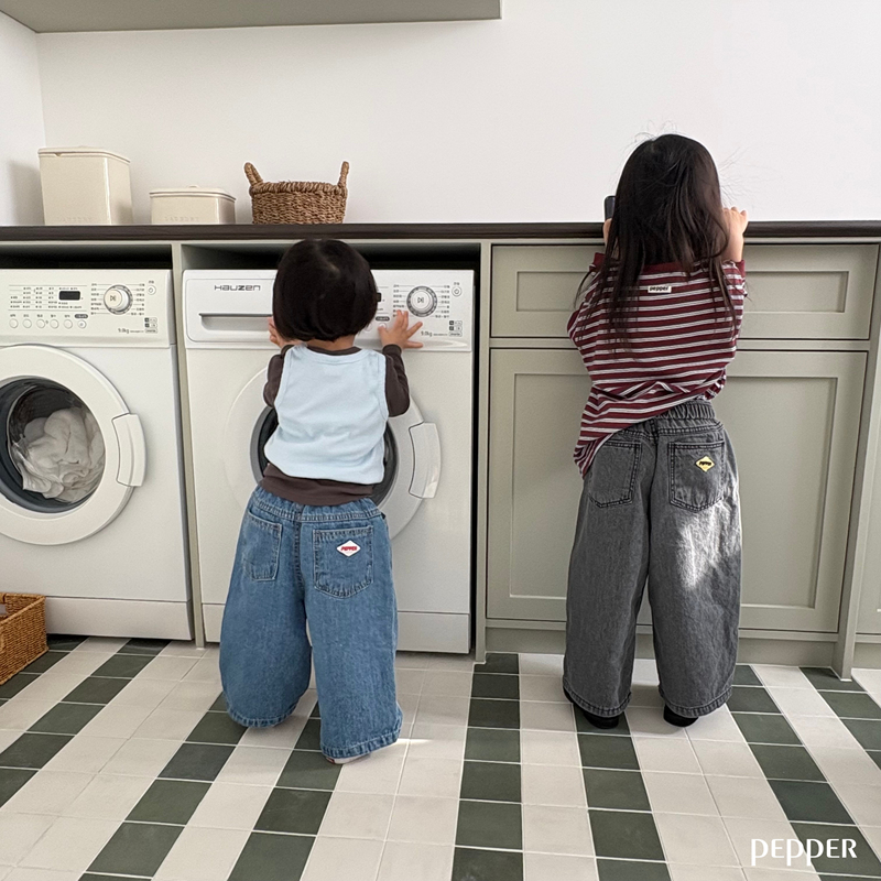 Pepper - Korean Children Fashion - #kidsshorts - Vintage Denim Pants - 11