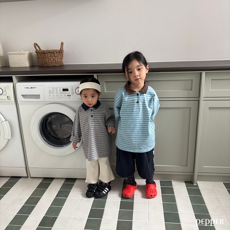 Pepper - Korean Children Fashion - #kidsshorts - Mumu Collar Tee - 12