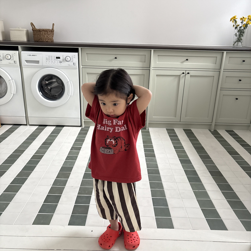 Pepper - Korean Children Fashion - #magicofchildhood - Chubby Cat Short Sleeve Tee - 12