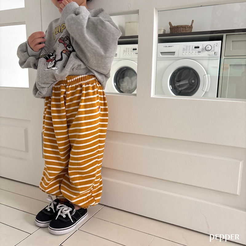 Pepper - Korean Children Fashion - #prettylittlegirls - Yoyo Stripe Jogger Pants - 6