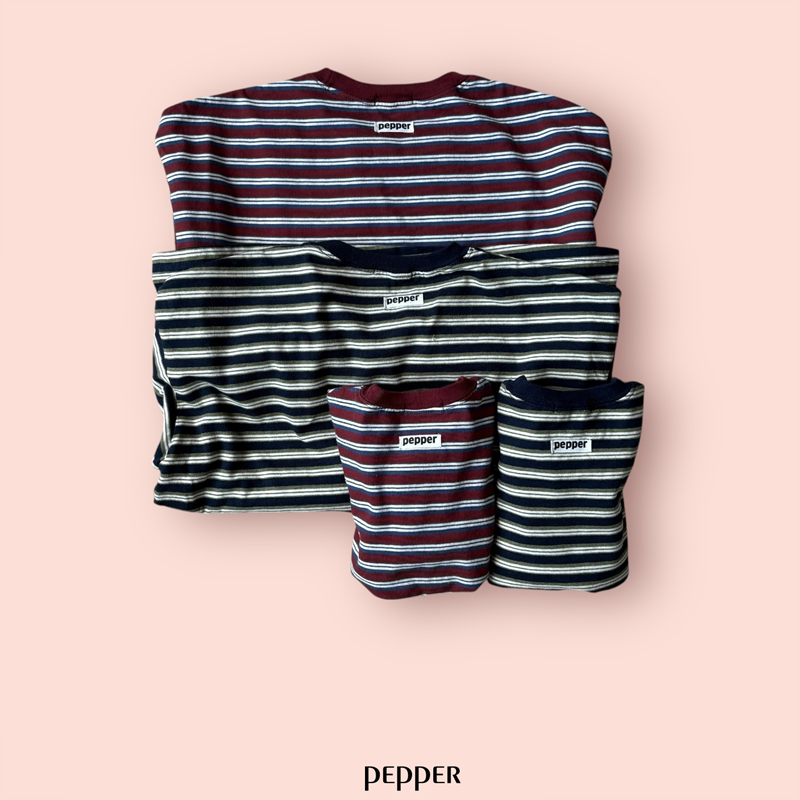 Pepper - Korean Women Fashion - #vintagekidsstyle - Pepper Stripe Tee (Adult)