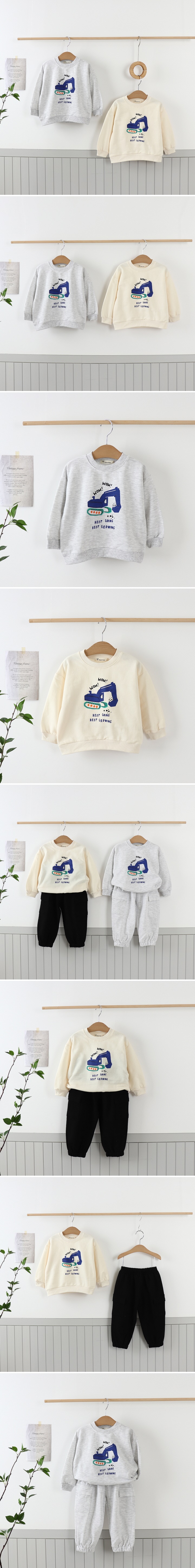 Pepper Mint - Korean Children Fashion - #childofig - Excavator Sweatshirt