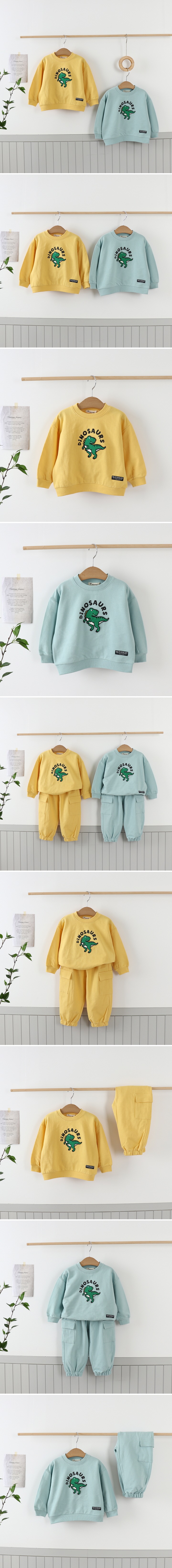 Pepper Mint - Korean Children Fashion - #kidsstore - Dino Sweatshirt