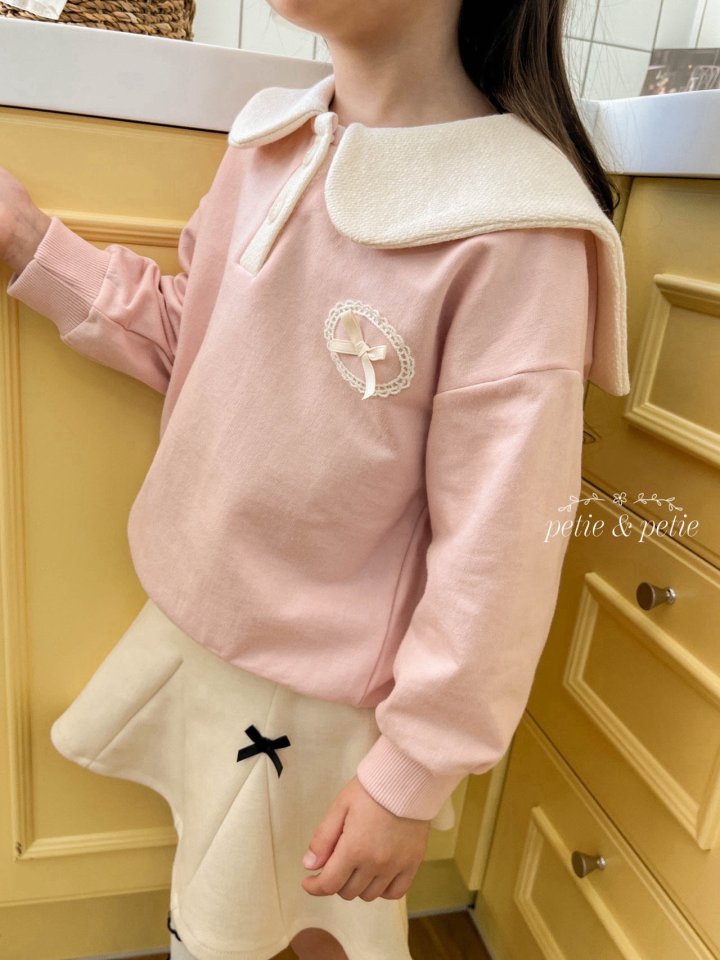 Petit & Petit - Korean Children Fashion - #childofig - Ribbon Collar Sweatshirt - 6