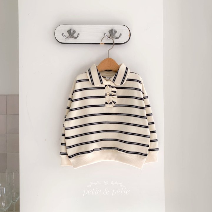 Petit & Petit - Korean Children Fashion - #childofig - Stripe Collar Sweatshirt - 9