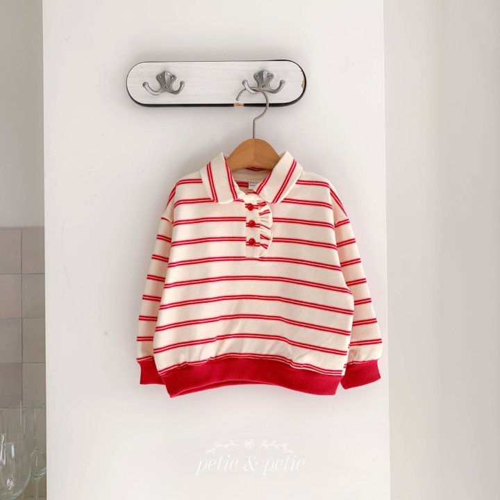 Petit & Petit - Korean Children Fashion - #childrensboutique - Stripe Collar Sweatshirt - 10