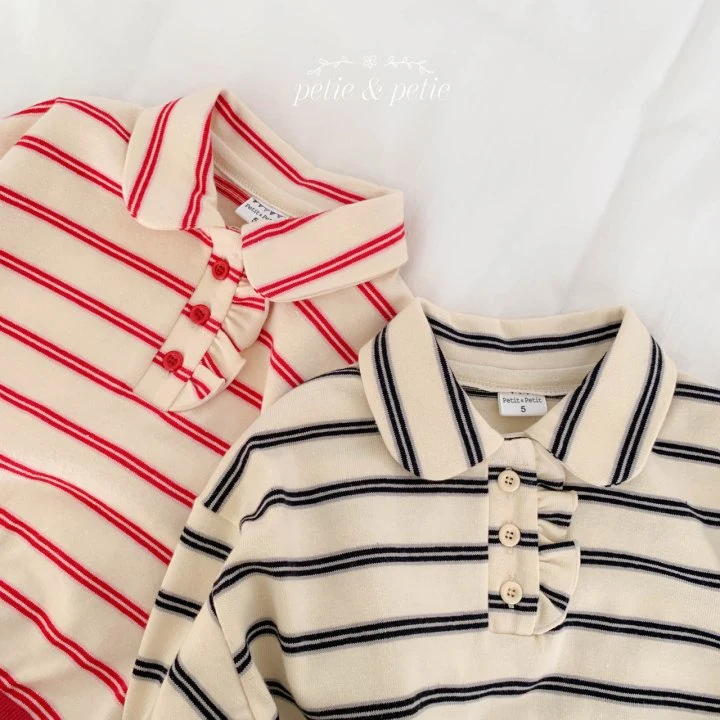 Petit & Petit - Korean Children Fashion - #designkidswear - Stripe Collar Sweatshirt - 11