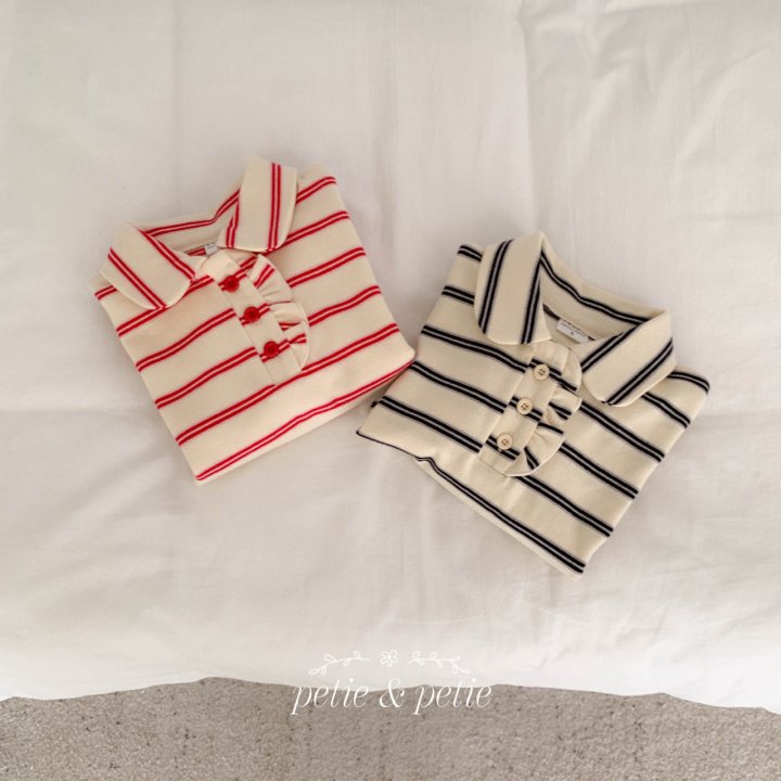 Petit & Petit - Korean Children Fashion - #discoveringself - Stripe Collar Sweatshirt - 12