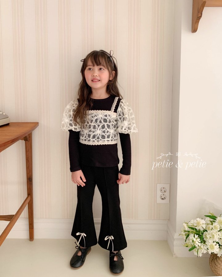 Petit & Petit - Korean Children Fashion - #discoveringself - Pearl Ribbon Flared Pants - 6