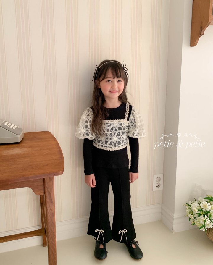 Petit & Petit - Korean Children Fashion - #fashionkids - Pearl Ribbon Flared Pants - 7