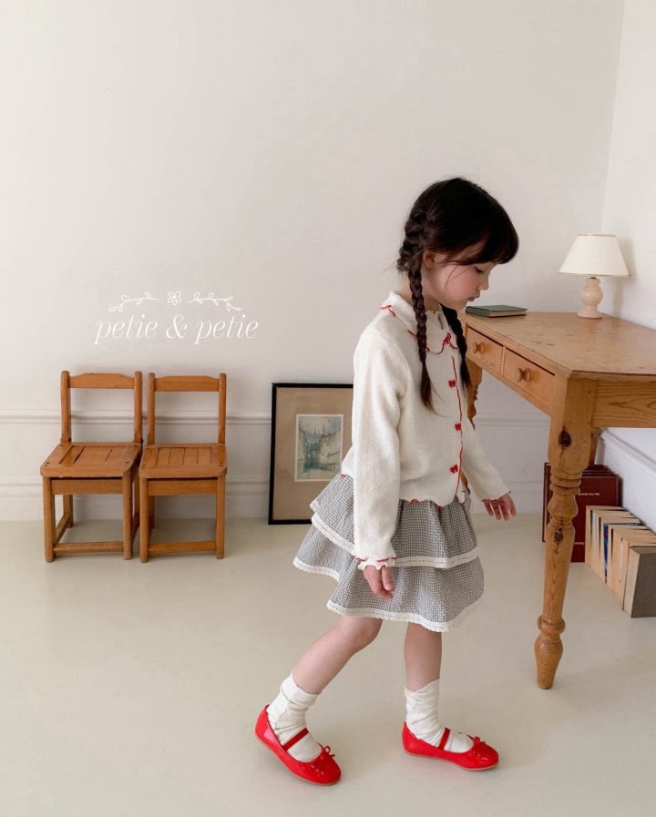 Petit & Petit - Korean Children Fashion - #kidsshorts - Ribbon Collar Cardigan - 6