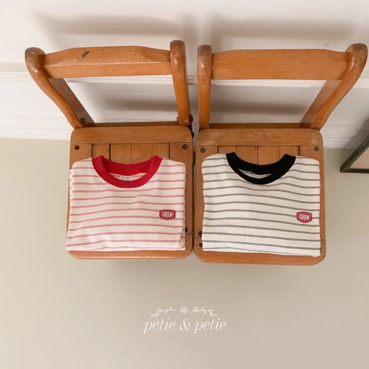 Petit & Petit - Korean Children Fashion - #kidsshorts - Draw Stripe Tee - 7