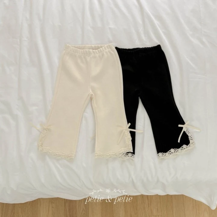 Petit & Petit - Korean Children Fashion - #kidsstore - Betty Lace Flared Pants - 2