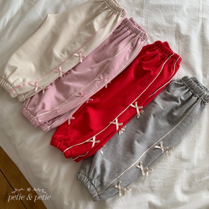 Petit & Petit - Korean Children Fashion - #kidsstore - Line Ribbon Jogger Pants