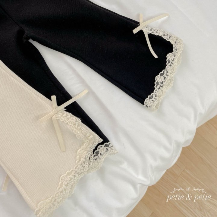 Petit & Petit - Korean Children Fashion - #littlefashionista - Betty Lace Flared Pants - 5