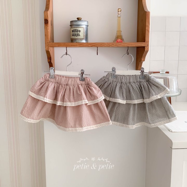Petit & Petit - Korean Children Fashion - #minifashionista - Mary Check Skirt