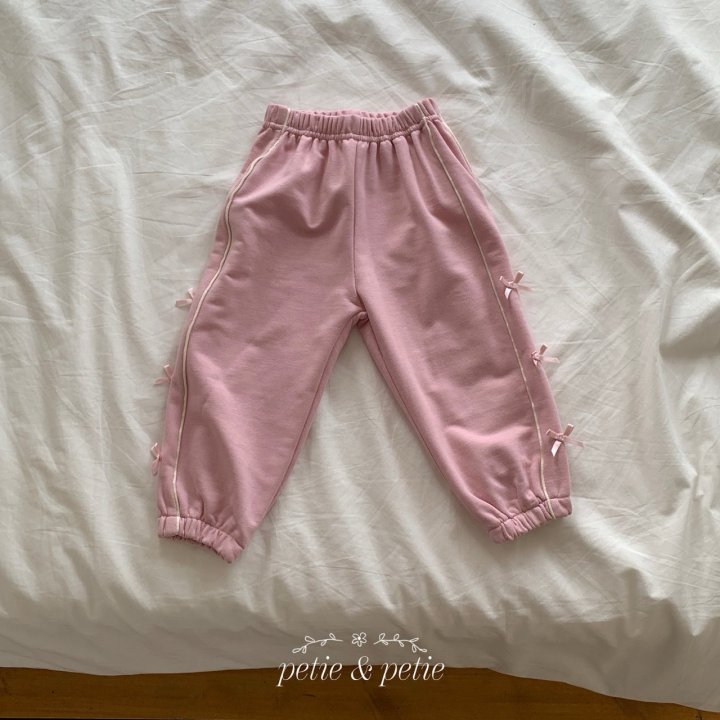 Petit & Petit - Korean Children Fashion - #minifashionista - Line Ribbon Jogger Pants - 6