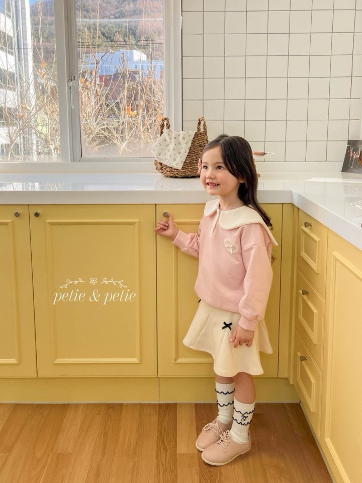 Petit & Petit - Korean Children Fashion - #todddlerfashion - Ribbon Collar Sweatshirt - 3